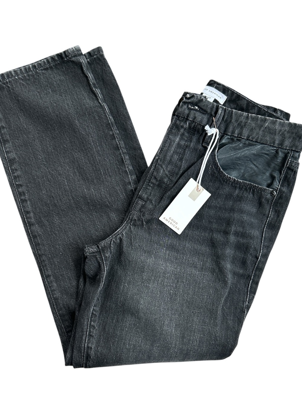 Good American Black Washed Jeans NWT